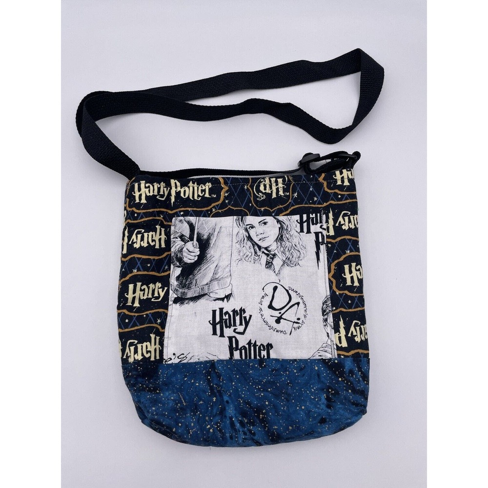 Harry Potter Dumbledore's Army Girls White Black Blue Graphic Tote Bag